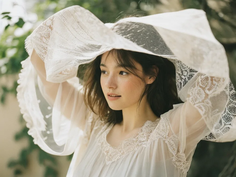 ストレートタイプが着崩れて見えやすい装飾の多い服のイメージ